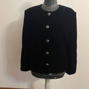 Talbots Vintage Black Velvet blazer, size 14